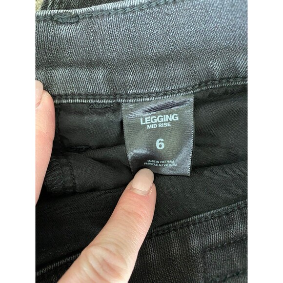Express Jeans Mid Rise Legging Jeans - Black - Size 6 - Picture 3 of 7